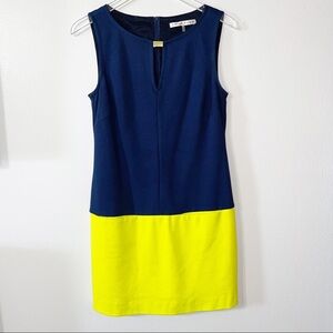 Trina Turk Blue Color Block Leatrice Shift